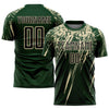 Maxcorners Custom Green Black-Cream Sublimation Soccer Uniform Jersey LM2605