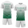 Maxcorners Custom White Kelly Green Gradient Pinstripe Sublimation Soccer Uniform Jersey LM2605