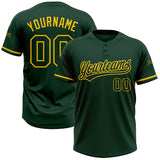 Maxcorners Custom Green Green-Yellow Two-Button Unisex Softball Jersey LM0609