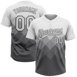 Maxcorners Custom White Steel Gray 3D Gradient Square Shape Two-Button Unisex Softball Jersey
 LM0609