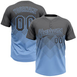 Maxcorners Custom Steel Gray Light Blue 3D Gradient Square Shape Two-Button Unisex Softball Jersey LM0609