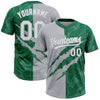 Maxcorners Custom Graffiti Pattern White Kelly Green-Gray 3D Scratch Two-Button Unisex Softball Jersey LM2605