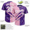Maxcorners Custom Graffiti Pattern White Purple-Light Pink 3D Scratch Two-Button Unisex Softball Jersey LM2605