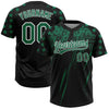 Maxcorners Custom Black Kelly Green-White Distressed Scratch Brush Stroke Star Raglan Sleeves Two-Button Unisex Softball Jersey LM2605