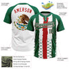 Maxcorners Custom Kelly Green Red-White Mexico Two-Button Unisex Softball Jersey LM2605