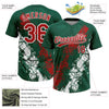 Maxcorners Custom Kelly Green Red-White Mexico Dripping Splatter Cracked Texture Two-Button Unisex Softball Jersey LM2605