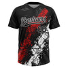 Maxcorners Custom Black Red-White Dripping Splatter Cracked Texture Two-Button Unisex Softball Jersey LM2605