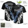 Maxcorners Custom Black Light Blue-White Dripping Splatter Cracked Texture Two-Button Unisex Softball Jersey LM2605