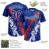 Maxcorners Custom Royal Orange-White Dripping Splatter Cracked Texture Two-Button Unisex Softball Jersey LM2605