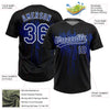 Maxcorners Custom Black Royal-White Dripping Splatter Paint Two-Button Unisex Softball Jersey LM2605