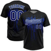 Maxcorners Custom Black Royal-White Dripping Splatter Paint Two-Button Unisex Softball Jersey LM2605