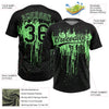 Maxcorners Custom Black Pea Green Dripping Splatter Paint Two-Button Unisex Softball Jersey LM2605