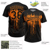 Maxcorners Custom Black Bay Orange Dripping Splatter Paint Two-Button Unisex Softball Jersey LM2605