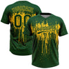 Maxcorners Custom Green Yellow Dripping Splatter Paint Two-Button Unisex Softball Jersey LM2605