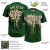 Maxcorners Custom Green Cream-Black Dripping Splatter Paint Two-Button Unisex Softball Jersey LM2605