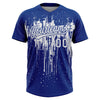 Maxcorners Custom Royal White Dripping Splatter Paint Two-Button Unisex Softball Jersey LM2605