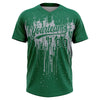 Maxcorners Custom Kelly Green Gray Dripping Splatter Paint Two-Button Unisex Softball Jersey LM2605