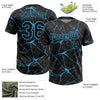 Maxcorners Custom Black Sky Blue Abstract Network Two-Button Unisex Softball Jersey LM2605