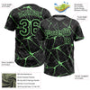 Maxcorners Custom Black Pea Green Abstract Network Two-Button Unisex Softball Jersey LM2605