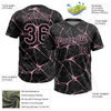 Maxcorners Custom Black Light Pink Abstract Network Two-Button Unisex Softball Jersey LM2605