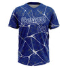 Maxcorners Custom Royal White Abstract Network Two-Button Unisex Softball Jersey LM2605