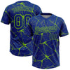 Maxcorners Custom Royal Neon Green Abstract Network Two-Button Unisex Softball Jersey LM2605