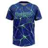 Maxcorners Custom Royal Pea Green Abstract Network Two-Button Unisex Softball Jersey LM2605