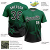 Maxcorners Custom Kelly Green Black-White Gradient Style Twinkle Star Two-Button Unisex Softball Jersey LM2605