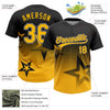 Maxcorners Custom Black Gold-White Gradient Style Twinkle Star Two-Button Unisex Softball Jersey LM2605