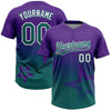Maxcorners Custom Purple Teal-White Gradient Style Twinkle Star Two-Button Unisex Softball Jersey LM2605