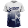 Maxcorners Custom White Navy Gradient Style Twinkle Star Two-Button Unisex Softball Jersey LM2605