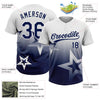 Maxcorners Custom White Navy Gradient Style Twinkle Star Two-Button Unisex Softball Jersey LM2605