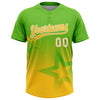 Maxcorners Custom Aurora Green Yellow-White Gradient Style Twinkle Star Two-Button Unisex Softball Jersey LM2605