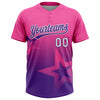 Maxcorners Custom Pink Purple-White Gradient Style Twinkle Star Two-Button Unisex Softball Jersey LM2605