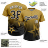 Maxcorners Custom Old Gold Black-White Gradient Style Twinkle Star Two-Button Unisex Softball Jersey LM2605