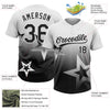 Maxcorners Custom White Black Gradient Style Twinkle Star Two-Button Unisex Softball Jersey LM2605