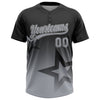 Maxcorners Custom Black Gray-White Gradient Style Twinkle Star Two-Button Unisex Softball Jersey LM2605