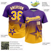 Maxcorners Custom Purple Gold-White Gradient Style Twinkle Star Two-Button Unisex Softball Jersey LM2605