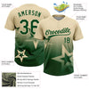 Maxcorners Custom Cream Green Gradient Style Twinkle Star Two-Button Unisex Softball Jersey LM2605