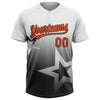 Maxcorners Custom White Orange-Black Gradient Style Twinkle Star Two-Button Unisex Softball Jersey LM2605