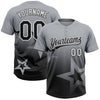 Maxcorners Custom Gray Black-White Gradient Style Twinkle Star Two-Button Unisex Softball Jersey LM2605