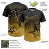 Maxcorners Custom Black Old Gold Gradient Style Twinkle Star Two-Button Unisex Softball Jersey LM2605