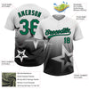 Maxcorners Custom White Kelly Green-Black Gradient Style Twinkle Star Two-Button Unisex Softball Jersey LM2605