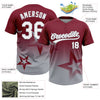 Maxcorners Custom Crimson White-Gray Gradient Style Twinkle Star Two-Button Unisex Softball Jersey LM2605