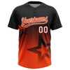 Maxcorners Custom Black Orange-White Gradient Style Twinkle Star Two-Button Unisex Softball Jersey LM2605