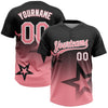 Maxcorners Custom Black Medium Pink-White Gradient Style Twinkle Star Two-Button Unisex Softball Jersey LM2605