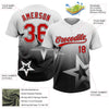 Maxcorners Custom White Red-Black Gradient Style Twinkle Star Two-Button Unisex Softball Jersey LM2605