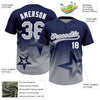 Maxcorners Custom Navy Gray-White Gradient Style Twinkle Star Two-Button Unisex Softball Jersey LM2605