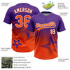 Maxcorners Custom Purple Orange-White Gradient Style Twinkle Star Two-Button Unisex Softball Jersey LM2605