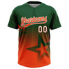 Maxcorners Custom Green Orange-White Gradient Style Twinkle Star Two-Button Unisex Softball Jersey LM2605